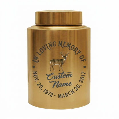 Personalized Deer Hunting UV Printed Stainless Steel Urn for Adult Human Ashes, Sympathy Bereavement Present for Hunters Outdoorsmen, Memorial Keepsake Urn, Memorial Gift, In Loving Memory - Image 9