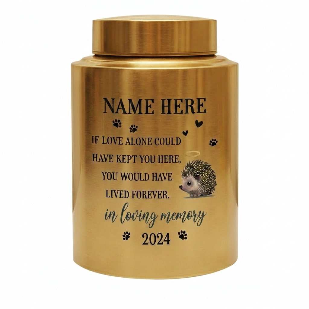 Personalized Hedgehog Pet Memorial Cremation Urn UV Printed Stainless Steel Dog Cat Loss Remembrance Sympathy Paw Print Halo Memorial Keepsake Urn, Memorial Gift, In Loving Memory - Image 9