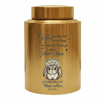 Personalized Rabbit Pet Memorial Stainless Steel Urn for Ashes, Sympathy Bereavement Idea for Animal Lovers, Loss of Bunny Remembrance, Memorial Keepsake Urn, Memorial Gift, In Loving Memory - Image 9