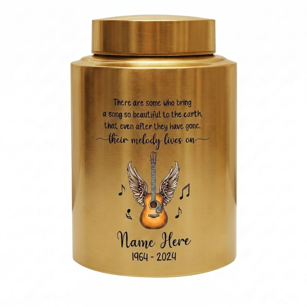 Personalized Music Lovers Guitar Stainless Steel Cremation Urn for Adult Human Ashes, Funeral Burial Decorative UV Printed Small Large, Memorial Keepsake Urn, Memorial Gift, In Loving Memory - Image 9