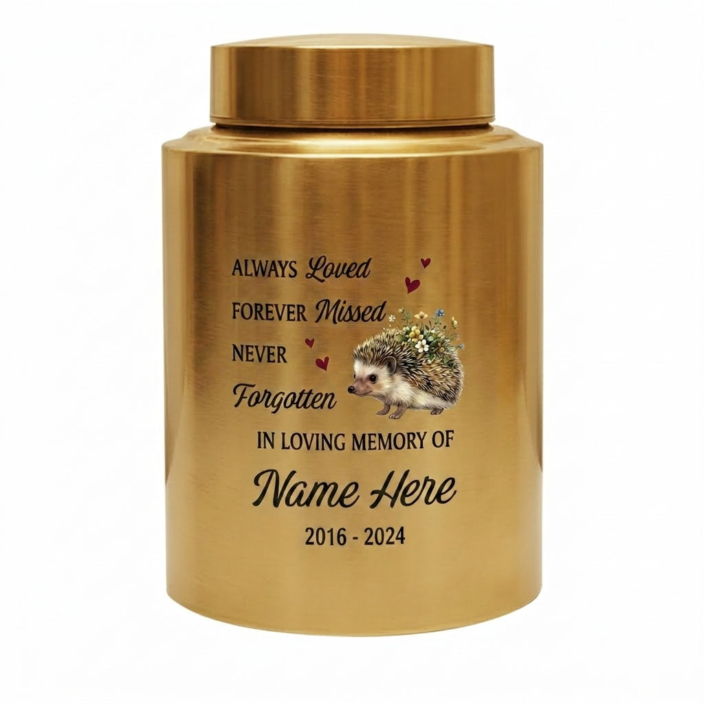 Personalized Hedgehog Floral Silhouette Stainless Steel Pet Urns for Ashes, Dog Cat Loss Sympathy Remembrance Gifts for Animal Lovers, Memorial Keepsake Urn, Memorial Gift, In Loving Memory - Image 9