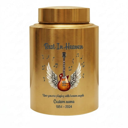Personalized Guitar Music Lovers Stainless Steel Funeral Cremation Vault For Musician Guitarist Adult Male Female Remains Small And Large Sizes Memorial Keepsake Urn, Memorial Gift, In Loving Memory - Image 9