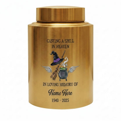 Personalized Witchcraft Lover Memorial UV Printed Stainless Steel Urn for Adult Human Ashes Casting A Spell Wiccan Pagan Bereavement Memorial Keepsake Urn, Memorial Gift, In Loving Memory - Image 9