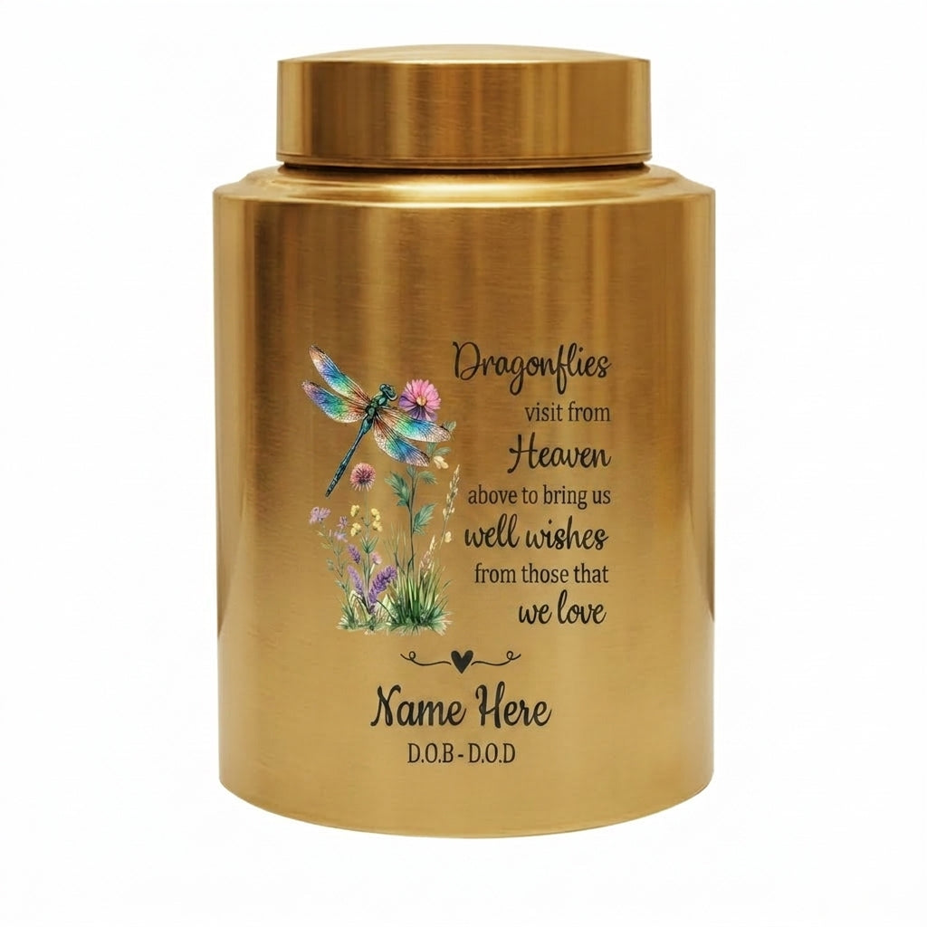 Personalized Dragonfly Stainless Steel Cremation Urns for Human Ashes Custom Sympathy Loss of Loved One Funeral Burial Ash Container Memorial Keepsake Urn, Memorial Gift, In Loving Memory - Image 9