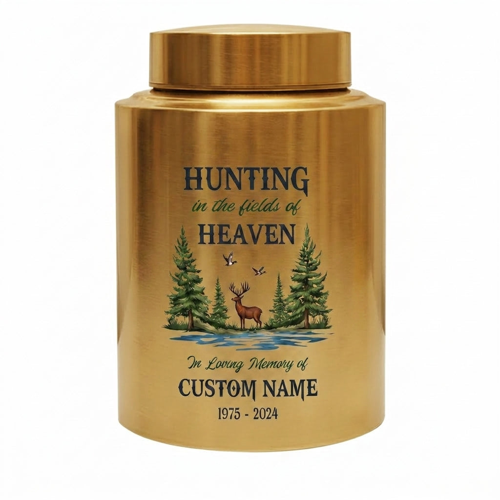 Personalized Deer Hunting Fields of Heaven Urn Custom Hunter Cremation Receptacle for Dad Grandpa Husband Large Capacity Sizes Memorial Keepsake Urn, Memorial Gift, In Loving Memory - Image 9