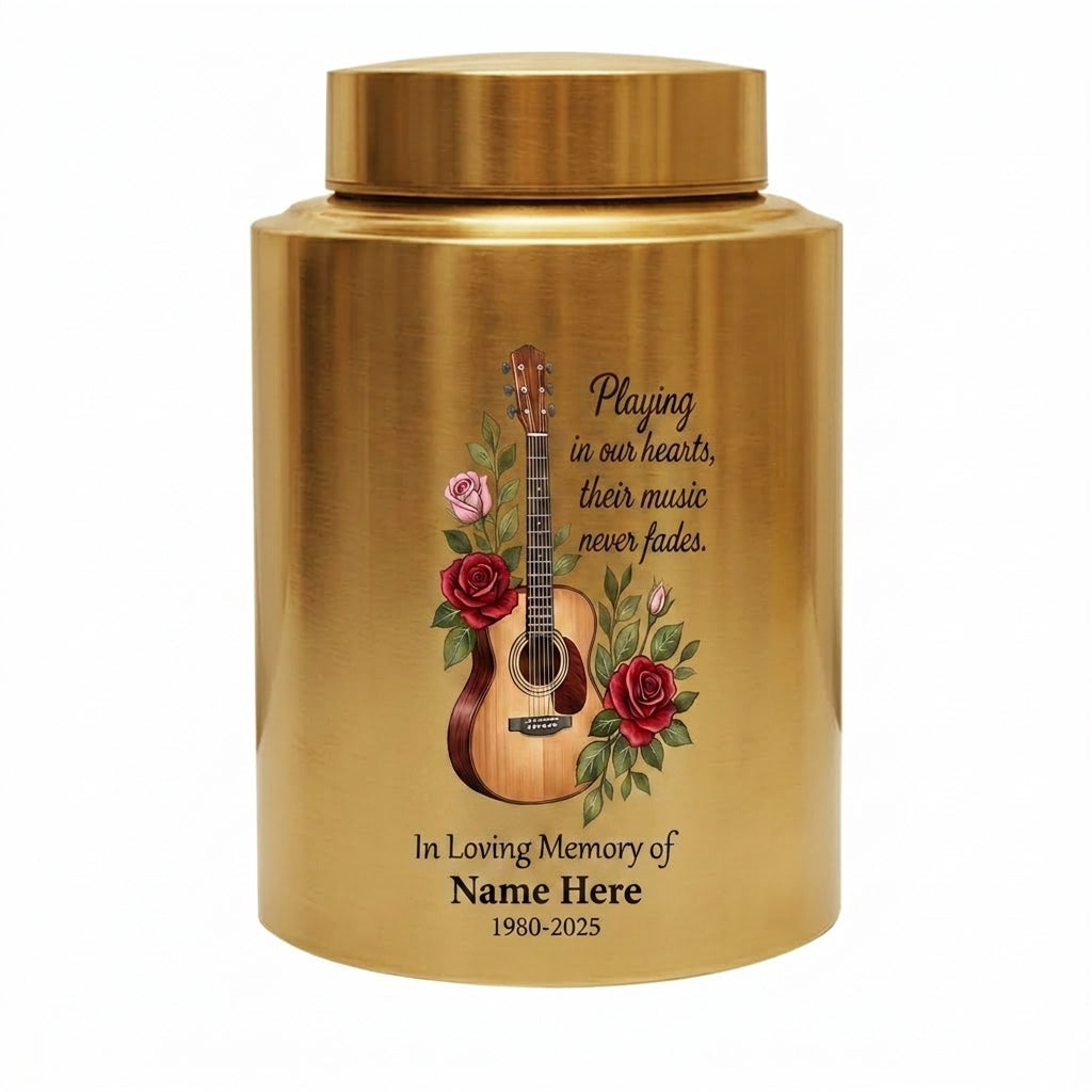 Personalized Guitar Music Lovers Stainless Steel Funeral Urn for Musician Adult Male Female Human Ashes Burial Container Silver Black Gold Red Memorial Keepsake Urn, Memorial Gift, In Loving Memory - Image 9