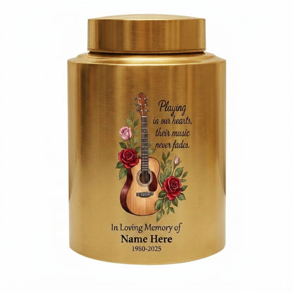 Personalized Guitar Music Lovers Stainless Steel Funeral Urn for Musician Adult Male Female Human Ashes Burial Container Silver Black Gold Red Memorial Keepsake Urn, Memorial Gift, In Loving Memory - Image 9