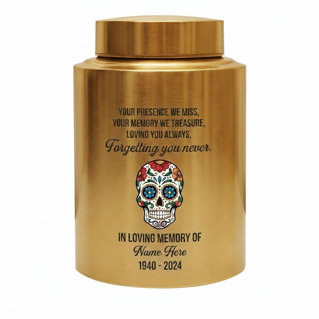 Personalized Sugar Skull Cremation Urn for Human Ashes, Day of the Dead Bereavement Remembrance Container for Loved Ones, Loss of Parent, Memorial Keepsake Urn, Memorial Gift, In Loving Memory - Image 9