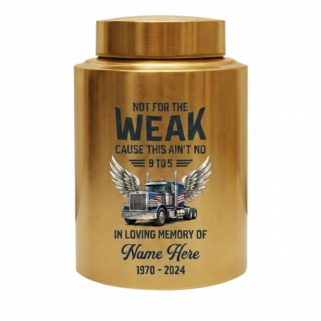 Personalized Semi Truck Angel Wings UV Printed Stainless Steel Cremation Urn for Adult Male Dad Trucker Funeral Tribute Large Size Memorial Keepsake Urn, Memorial Gift, In Loving Memory - Image 9