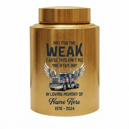 Personalized Semi Truck Angel Wings UV Printed Stainless Steel Cremation Urn for Adult Male Dad Trucker Funeral Tribute Large Size Memorial Keepsake Urn, Memorial Gift, In Loving Memory - Image 9