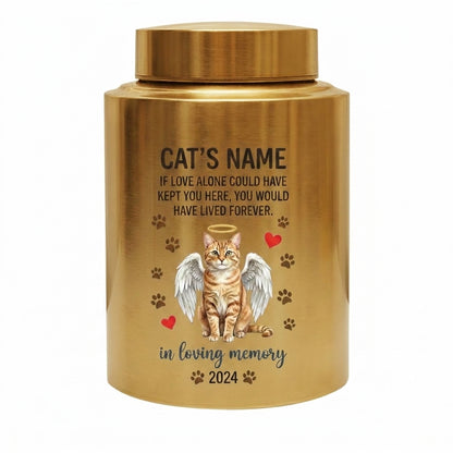 Personalized Angel Cat Silhouette Stainless Steel Pet Loss Bereavement Gift for Cat Mom Dad Custom Feline Remembrance Decor 5.9x3.9 or 7.5x5.1 in Memorial Keepsake Urn, Memorial Gift, In Loving Memory - Image 9