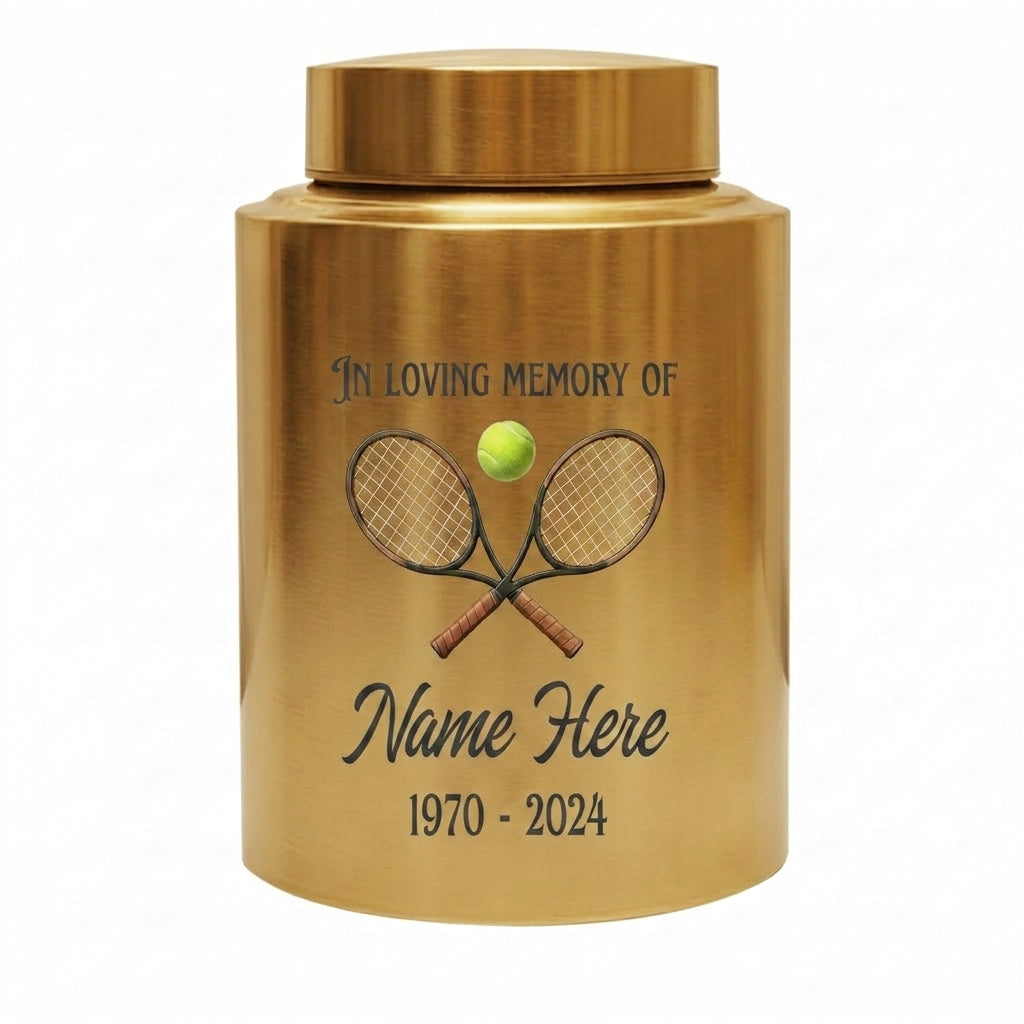 Personalized Tennis Stainless Steel Large Cremation Urn for Human Ashes Sports Fan Athlete Loss Remembrance Custom Name and Dates, Memorial Keepsake Urn, Memorial Gift, In Loving Memory - Image 9