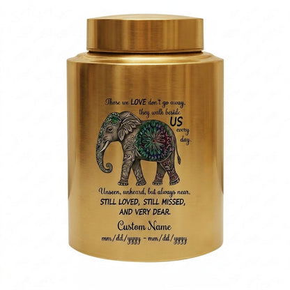 Personalized Floral Elephant Pattern Stainless Steel Large Urn for Human Ashes, Loss of Mother Father Loved One Sympathy Gift, Bereavement Memorial Keepsake Urn, Memorial Gift, In Loving Memory - Image 9