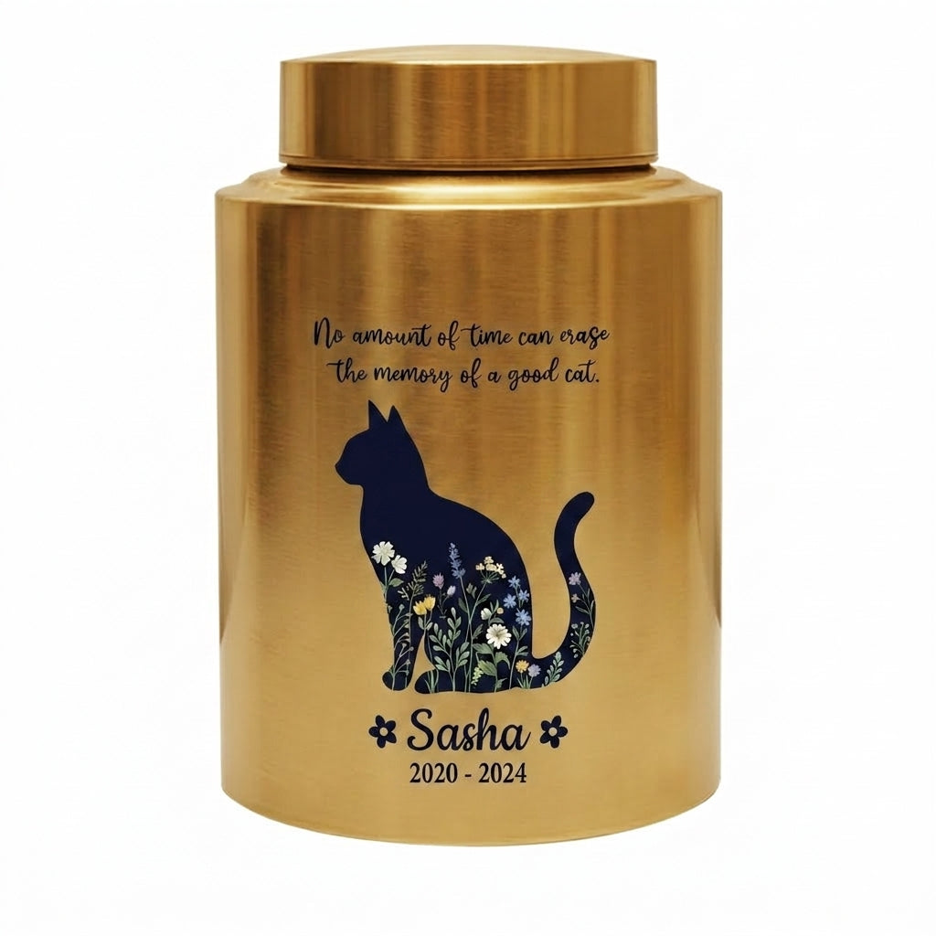 Personalized Cat Pet Memorial Stainless Steel Urns for Ashes Feline Loss of Pet Sympathy Bereavement Large Capacity UV Printed Memorial Keepsake Urn, Memorial Gift, In Loving Memory - Image 9