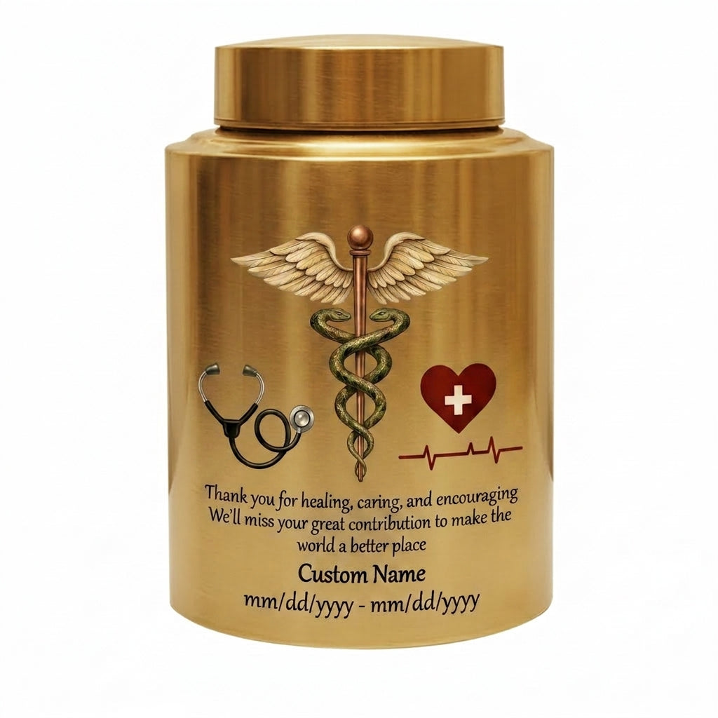 Personalized Doctor Medical Symbol Stainless Steel Urn for Human Ashes, Nurse Appreciation Funeral Memorial Large Capacity Customizable Urn, Memorial Keepsake Urn, Memorial Gift, In Loving Memory - Image 9