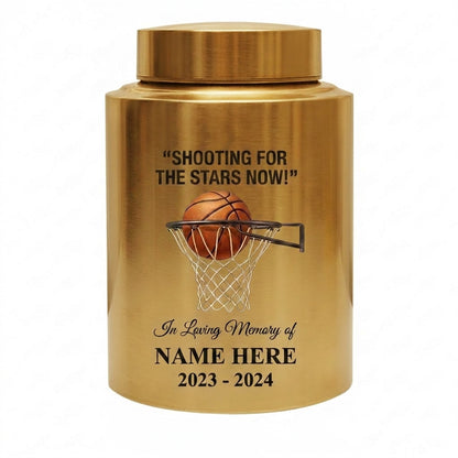 Personalized Basketball Stainless Steel UV Printed Urn for Human Ashes, Sports Fan Player Loss Tribute, Shooting For The Stars Now Large Custom Memorial Keepsake Urn, Memorial Gift, In Loving Memory - Image 9