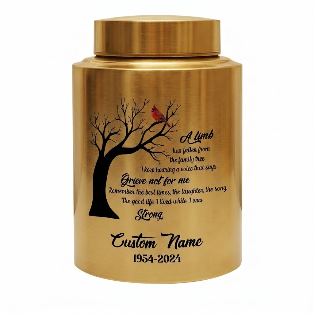 Personalized Cardinal Bird Stainless Steel Cremation Ash Urn For Family Member Loss Of Loved One Funeral Bereavement Display 2 Sizes Memorial Keepsake Urn, Memorial Gift, In Loving Memory - Image 9
