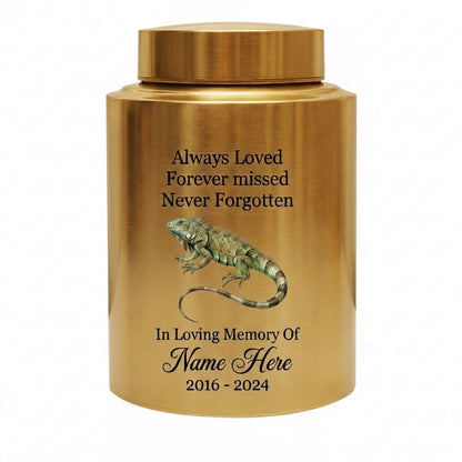 Personalized Iguana Cremation Urn for Human Ashes Stainless Steel Custom Name Dates UV Printed Reptile Lover Sympathy Keepsake 2 Sizes Memorial Keepsake Urn, Memorial Gift, In Loving Memory - Image 9
