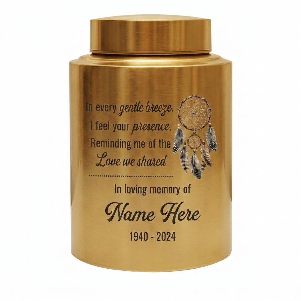 Personalized Native American Dreamcatcher Stainless Steel Sympathy Gift for Loss of Loved One Decorative Funeral Ash Container UV Print Memorial Keepsake Urn, Memorial Gift, In Loving Memory - Image 9