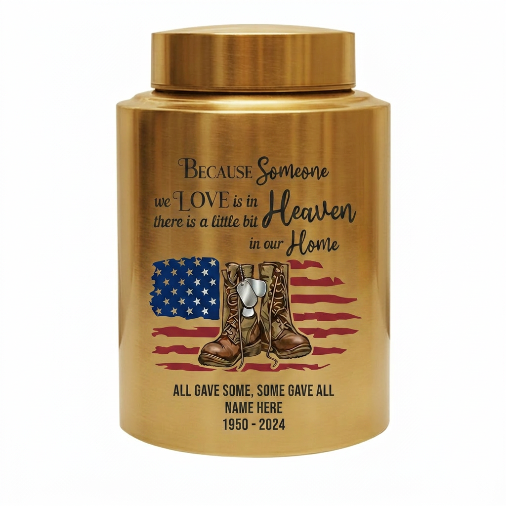 Personalized Veteran Military US Army Stainless Steel Large Urn Soldier Remembrance Tribute Home Decor Display Silver Black Gold Red Memorial Keepsake Urn, Memorial Gift, In Loving Memory - Image 9