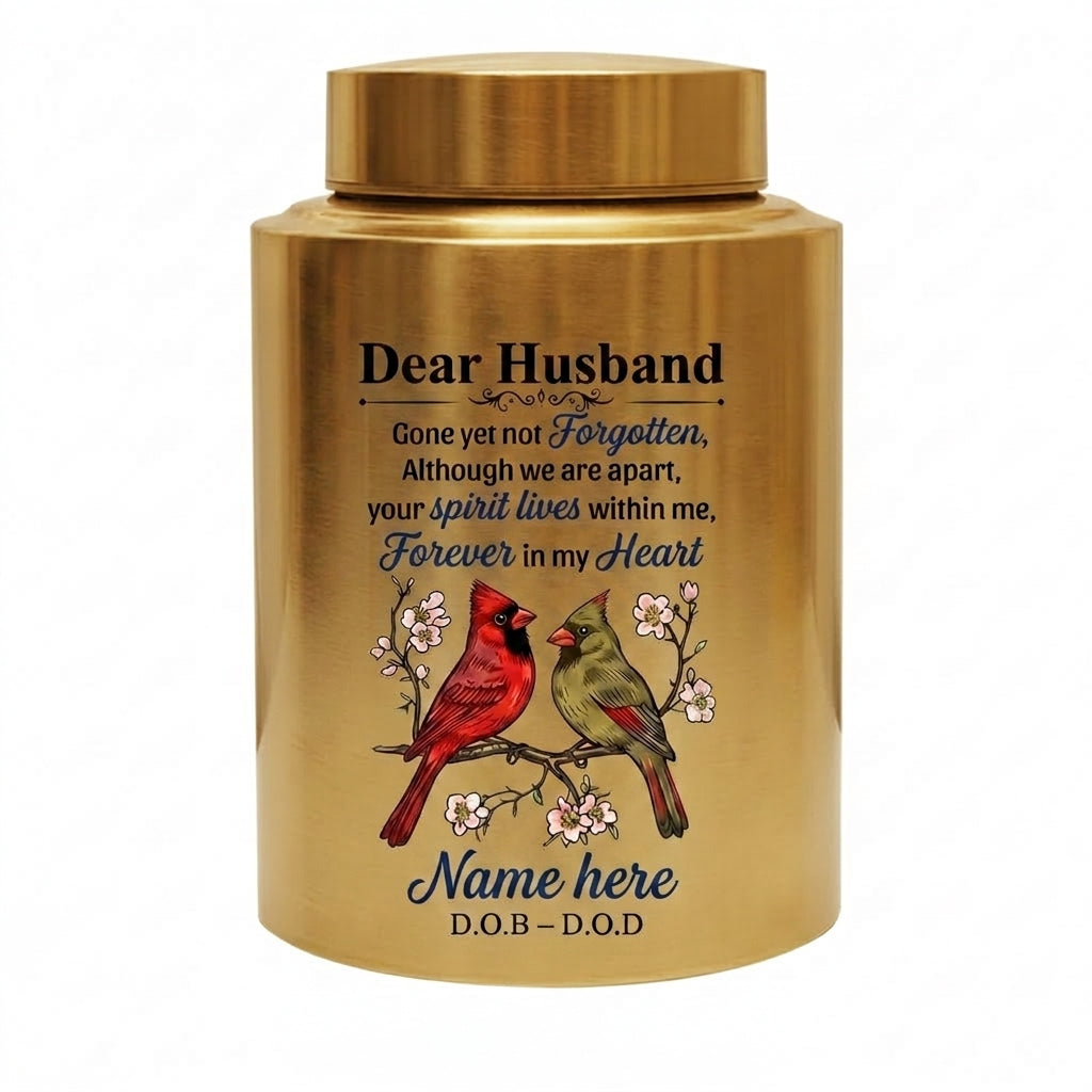 Personalized Couple in Heaven Dear Husband UV Print Stainless Steel Cremation Urn Loss of Husband Sympathy Gift for Widow 2 Sizes Memorial Keepsake Urn, Memorial Gift, In Loving Memory - Image 9