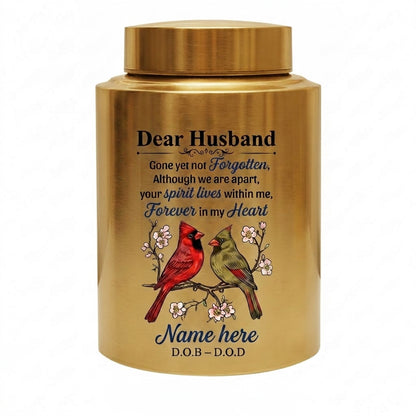 Personalized Couple in Heaven Dear Husband UV Print Stainless Steel Cremation Urn Loss of Husband Sympathy Gift for Widow 2 Sizes Memorial Keepsake Urn, Memorial Gift, In Loving Memory - Image 9