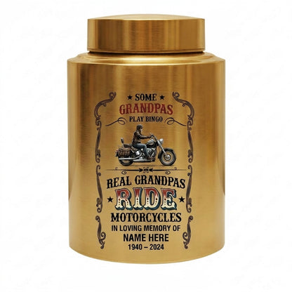 Personalized Motorcycle Stainless Steel Large Urn for Human Ashes, Real Grandpas Ride Motorcycles Biker Dad Grandfather Tribute, Memorial Keepsake Urn, Memorial Gift, In Loving Memory - Image 9