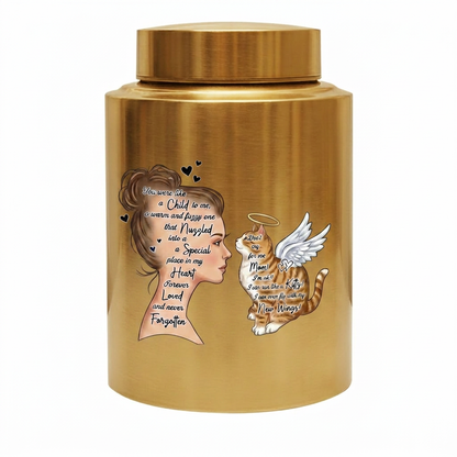 Angel Cat Silhouette Stainless Steel Decorative Cremation Urn For Cat Mom Dad Lovers Loss Of Pet Bereavement Sympathy Gift For Pet Owner Memorial Keepsake Urn, Memorial Gift, In Loving Memory - Image 9