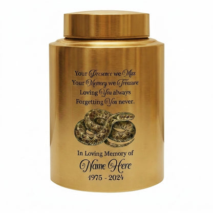 Personalized Snake Pet Urn Custom Stainless Steel Cremation Jar for Reptile Lover Remembrance Gifts for Loss of Loved One Ash Container Memorial Keepsake Urn, Memorial Gift, In Loving Memory - Image 9