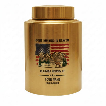 Personalized Deer Hunting Stainless Steel Gone Hunting in Heaven Outdoorsman Tribute Adult Ashes Holder for Dad Husband Hunter Large Urn Memorial Keepsake Urn, Memorial Gift, In Loving Memory - Image 9