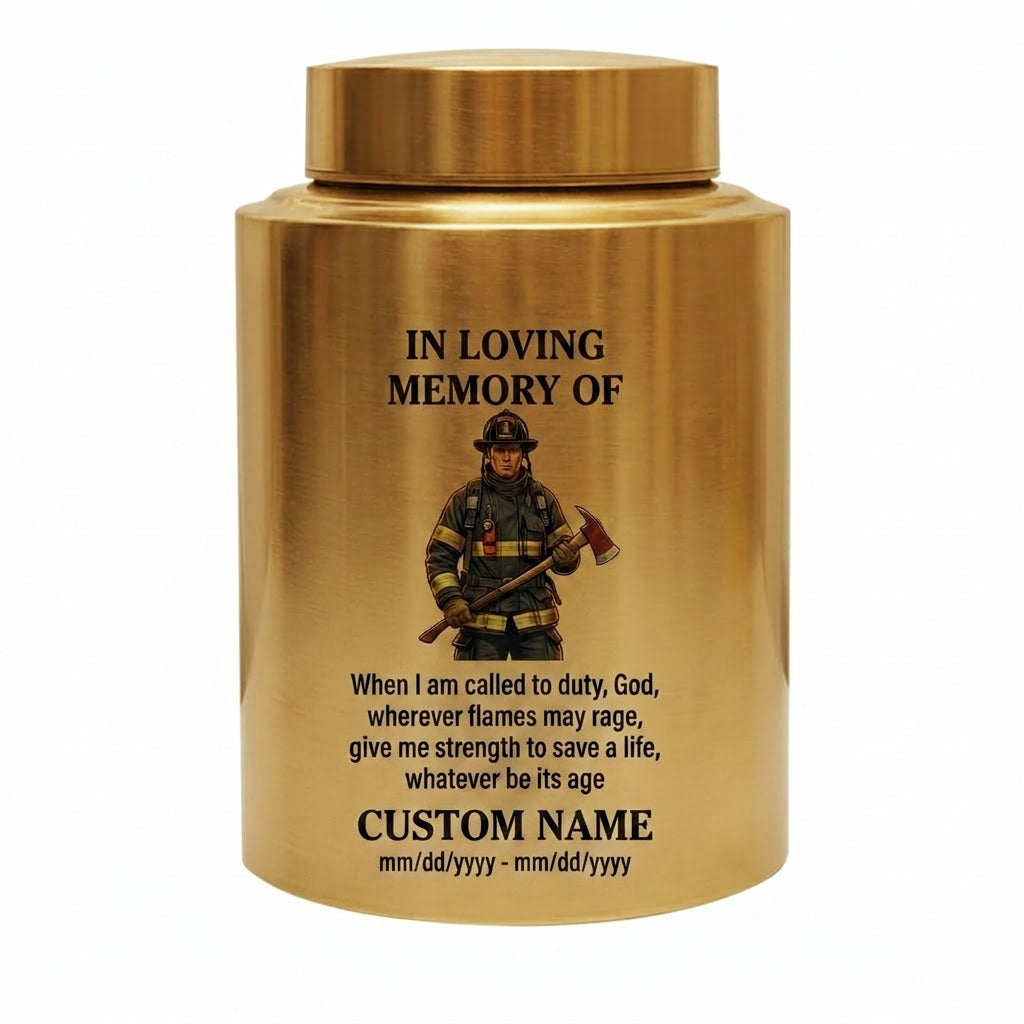 Personalized Firefighter Fireman Silhouette Stainless Steel Cremation Urn First Responder Tribute Adult Male Female Ashes Holder Silver Memorial Keepsake Urn, Memorial Gift, In Loving Memory - Image 9