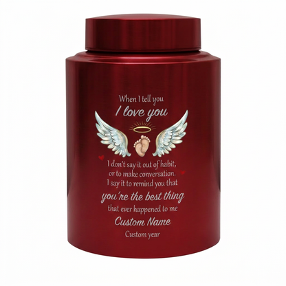 Personalized Angel Wings Stainless Steel Large Urn When I Tell You I Love You Quote for Spouse Child Baby Boy Girl Partner Tribute Memorial Keepsake Urn, Memorial Gift, In Loving Memory - Image 10