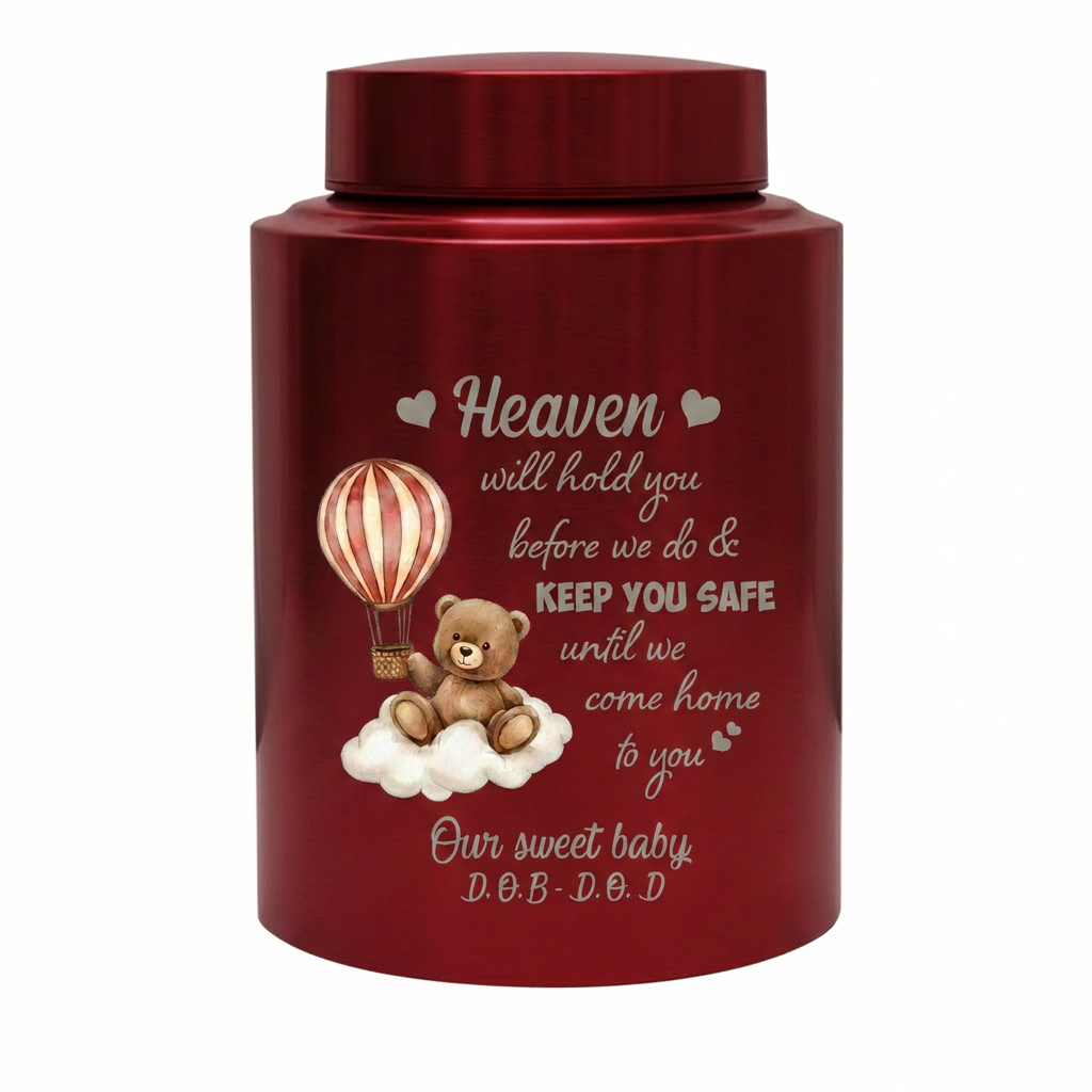 Personalized Baby Loss Heaven Will Hold You UV Print Stainless Steel Vessel for Infant Miscarriage Stillbirth Bereavement Large Decorative Silver Memorial Keepsake Urn, Memorial Gift, In Loving Memory - Image 10