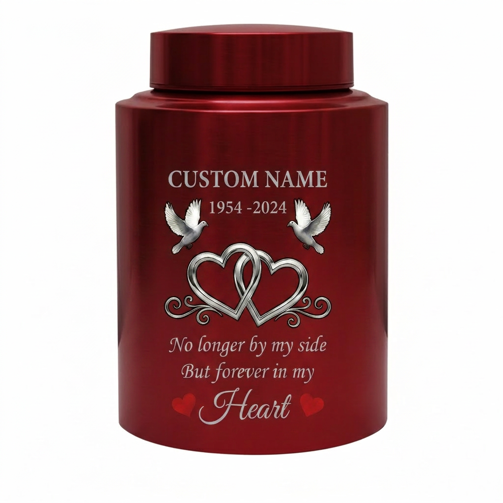 Personalized Infinity Love Doves Stainless Steel Cremation Urn for Adult Ashes, No Longer By My Side Quote, 5.9x3.9 or 7.5x5.1 inch, Memorial Keepsake Urn, Memorial Gift, In Loving Memory - Image 10