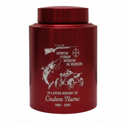 Personalized Bass Fishing Huntin Fishin Muddin In Heaven Stainless Steel Urn for Dad Grandpa Fisherman Hunter Outdoorsman Ashes Large Memorial Keepsake Urn, Memorial Gift, In Loving Memory - Image 10