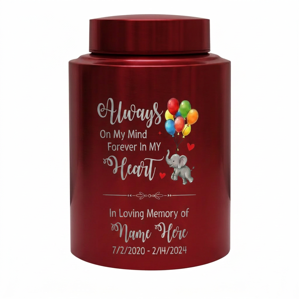 Personalized Baby Elephant Stainless Steel UV Printed Urn For Infant Child Boy Girl Loss Miscarriage, Decorative Keepsake For Ashes, Memorial Keepsake Urn, Memorial Gift, In Loving Memory - Image 10