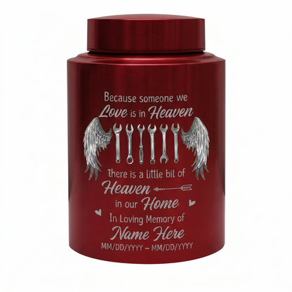Personalized Mechanic Man Stainless Steel Urn Because Someone We Love Is In Heaven For Dad Father Husband, Small And Large Sizes, Memorial Keepsake Urn, Memorial Gift, In Loving Memory - Image 10