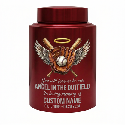 Personalized Baseball Angel Wings Large Stainless Steel Cremation Urn for Human Ashes, Sports Fan Funeral Tribute Display Vessel, Memorial Keepsake Urn, Memorial Gift, In Loving Memory - Image 10
