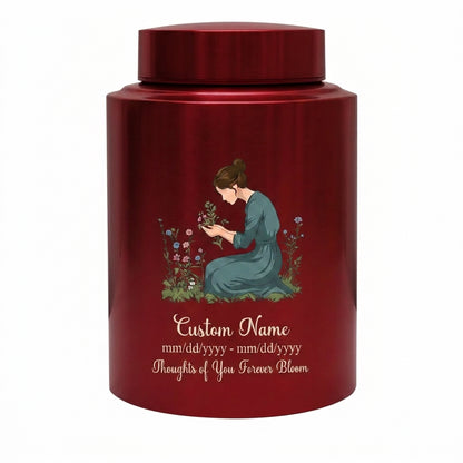 Personalized Gardening Theme Stainless Steel Cremation Urn for Mom Grandma, Custom Name Date Thoughts of You Forever Bloom Floral Ashes Holder, Memorial Keepsake Urn, Memorial Gift, In Loving Memory - Image 10