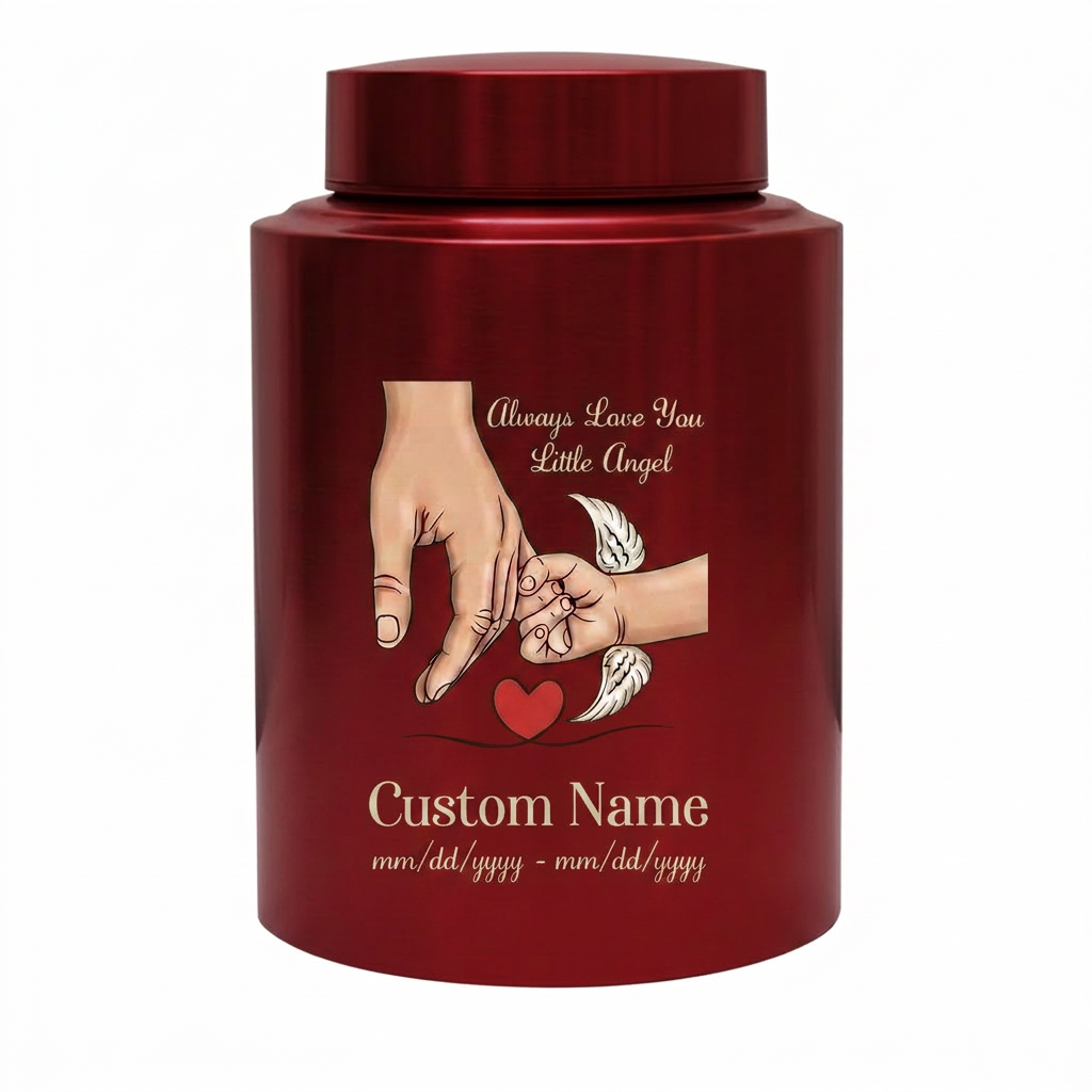 Personalized Holding Hands Stainless Steel Urn for Baby Boy Girl, Custom Little Angel Infant Child Loss Bereavement Tribute, Small Large, Memorial Keepsake Urn, Memorial Gift, In Loving Memory - Image 10