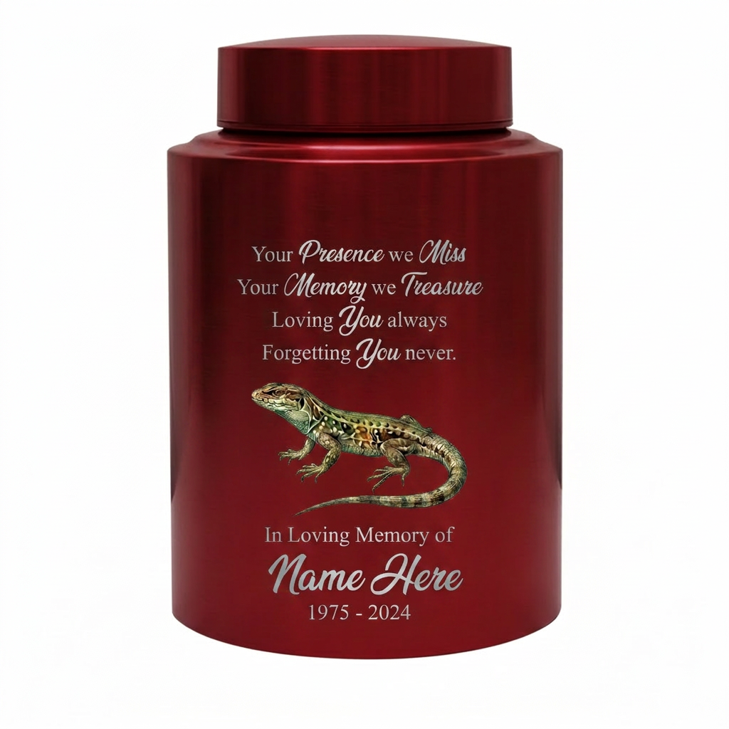 Personalized Iguana Lizard Gecko UV Printed Stainless Steel Remembrance Ash Urn for Adult Child Pet Reptile Lover Silver Black Gold Memorial Keepsake Urn, Memorial Gift, In Loving Memory - Image 10
