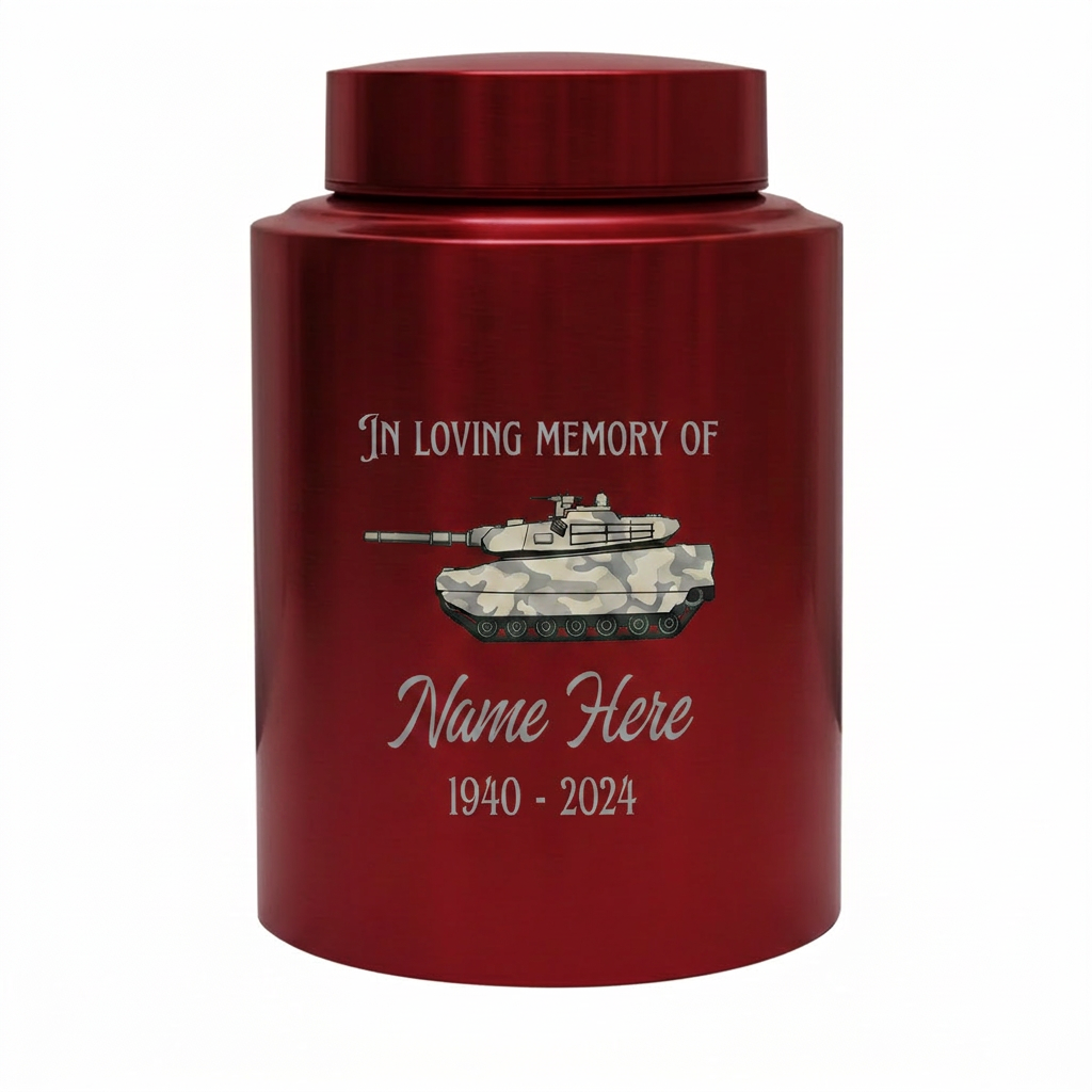 Personalized US Army Soldier Veteran Tank Silhouette UV Printed Stainless Steel Military Tribute Home Decor Display Large 5.9x3.9 or 7.5x5.1 Memorial Keepsake Urn, Memorial Gift, In Loving Memory - Image 10