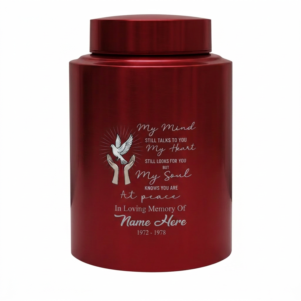 Personalized Peace Dove Hands Releasing Birds UV Print Stainless Steel Cremation Urn for Human Ashes Sympathy Grief Loss Small Large Memorial Keepsake Urn, Memorial Gift, In Loving Memory - Image 10