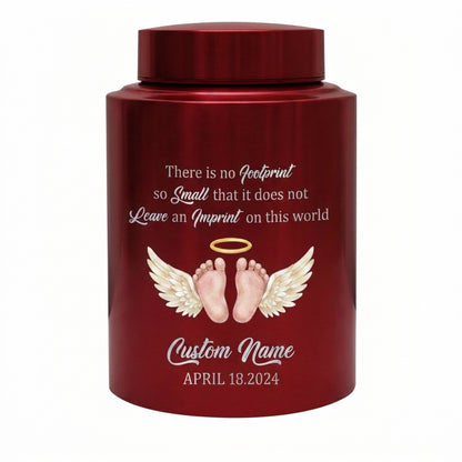 Personalized Angel Baby Footprint Stainless Steel Cremation Urn, Infant Loss Remembrance Container, Grieving Parent Sympathy Present, Memorial Keepsake Urn, Memorial Gift, In Loving Memory - Image 10