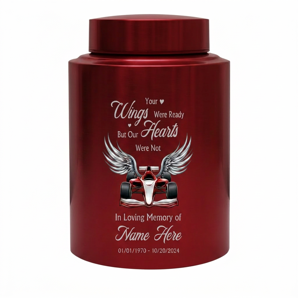 Personalized Victory Racing Urns for Human Ashes Your Wings Were Ready But Our Hearts Were Not Bereavement Sympathy Present Small Large Memorial Keepsake Urn, Memorial Gift, In Loving Memory - Image 10