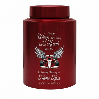 Personalized Victory Racing Urns for Human Ashes Your Wings Were Ready But Our Hearts Were Not Bereavement Sympathy Present Small Large Memorial Keepsake Urn, Memorial Gift, In Loving Memory - Image 10
