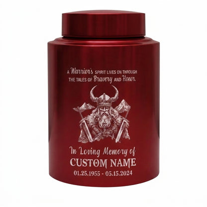 Personalized Valhalla Viking Nordic Runes Stainless Steel Cremation Ash Container For Veteran Warrior Father Son Funeral Small Large Memorial Keepsake Urn, Memorial Gift, In Loving Memory - Image 10
