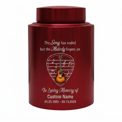 Personalized Adult Musician Theme UV Printed Metal Cremation Urn for Ashes, Music Lover Bereavement Ash Holder for Loss of Family Member, Memorial Keepsake Urn, Memorial Gift, In Loving Memory - Image 10