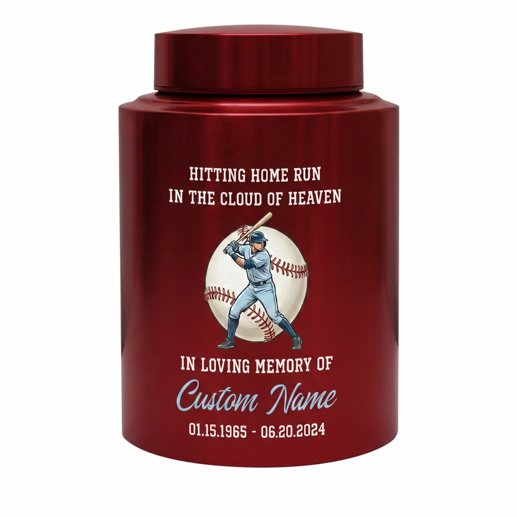 Personalized Baseball Stainless Steel Urn for Human Ashes, Sports Fan Athlete Coach Bereavement Tribute, Funeral Ash Container Large Small, Memorial Keepsake Urn, Memorial Gift, In Loving Memory - Image 10