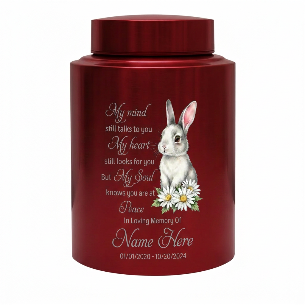 Personalized Baby Loss Rabbit Angel Wings Stainless Steel Cremation Urn for Human Ashes, Infant Child Boy Girl Miscarriage Remembrance, Memorial Keepsake Urn, Memorial Gift, In Loving Memory - Image 10